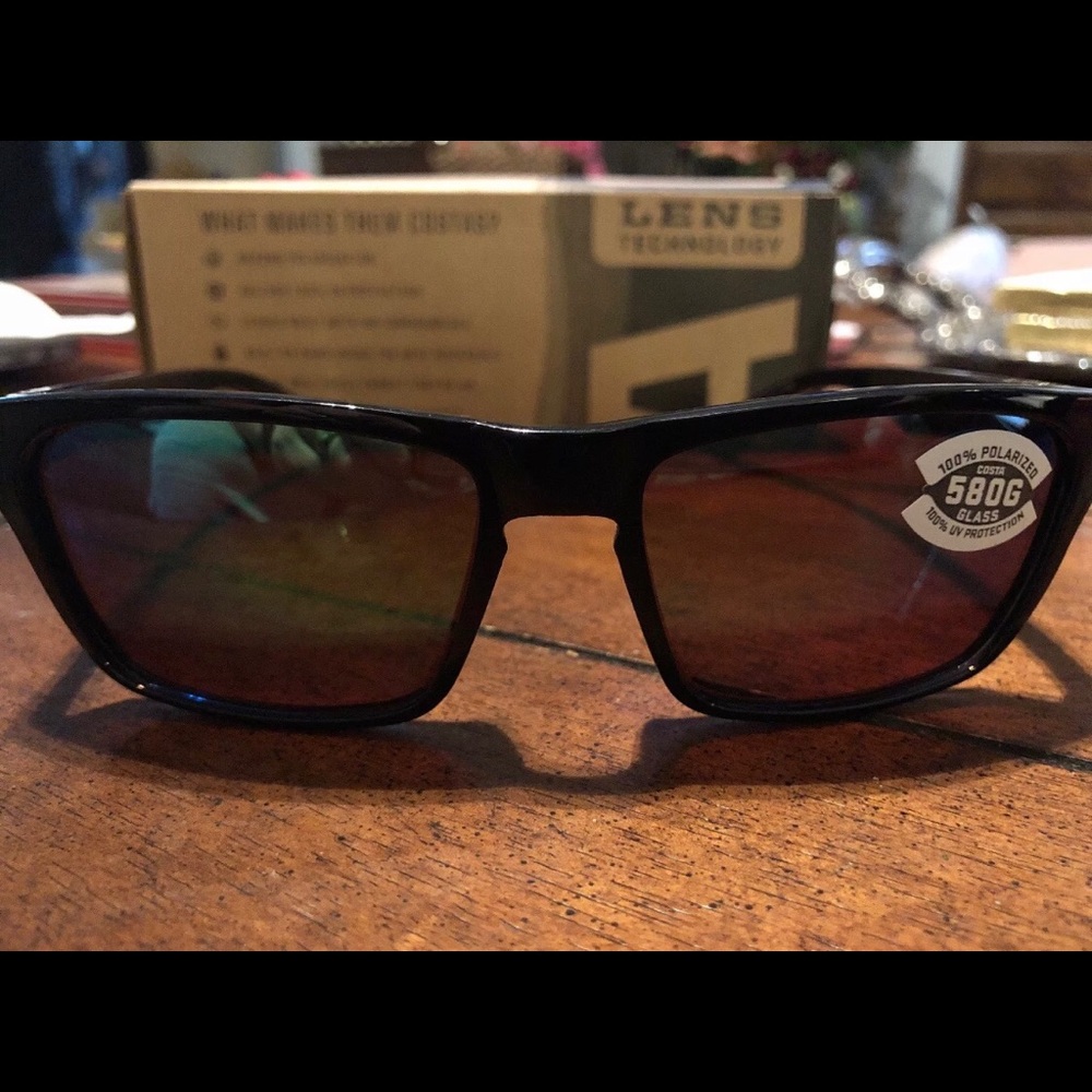 NIB Costa Del Mar Hinson Black Sunglasses